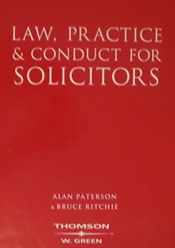 Imagen de archivo de Law, Practice and Conduct for Solicitors a la venta por GF Books, Inc.