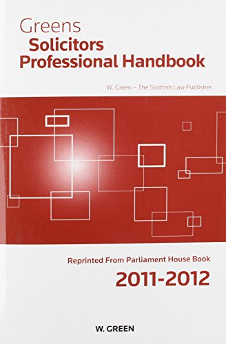 Beispielbild fr Greens Solicitors Professional Handbook 2011 - 2012 zum Verkauf von WorldofBooks
