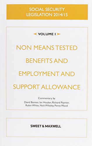 Stock image for Non Means Tested Benefits and Employment and Support Allowance for sale by Better World Books