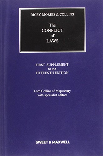 Stock image for Dicey, Morris and Collins on the Conflict of Laws for sale by Better World Books Ltd