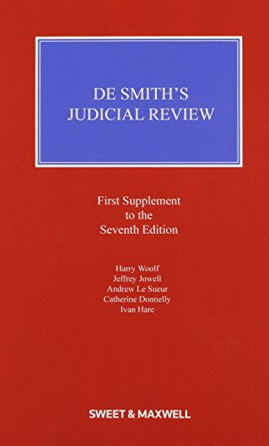 Beispielbild fr De Smith's Judicial Review zum Verkauf von Better World Books Ltd