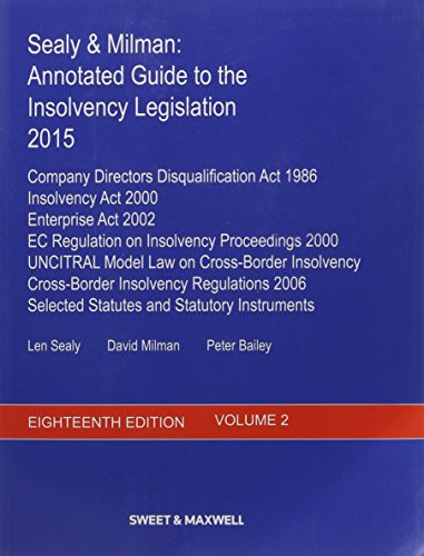 Imagen de archivo de Sealy & Milman: Annotated Guide to the Insolvency Legislation 2015 (Volume 2) Sealy, Professor Len and Milman, Professor David a la venta por Re-Read Ltd