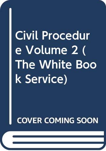Beispielbild fr Civil Procedure Volume 2 (The White Book Service) zum Verkauf von Anybook.com