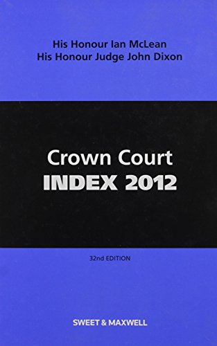 Imagen de archivo de Crown Court Index 2012 a la venta por dsmbooks