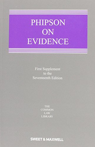 Imagen de archivo de Phipson on Evidence a la venta por Better World Books Ltd