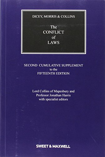 9780414050655: Dicey, Morris & Collins on the Conflict of Laws (2nd Supplement)