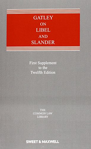 Stock image for Gatley on Libel and Slander (1st Supplement) for sale by AwesomeBooks