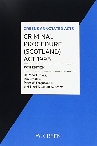 Imagen de archivo de Criminal Procedure (Scotland) Act 1995 (Greeens Annotated Acts) a la venta por AwesomeBooks