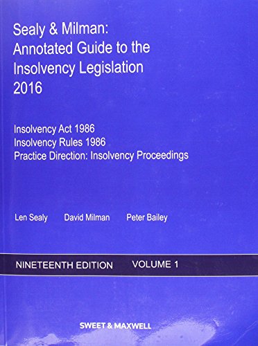 Beispielbild fr Sealy & Milman: Annotated Guide to the Insolvency Legislation 2016 (Volume 1) zum Verkauf von WorldofBooks