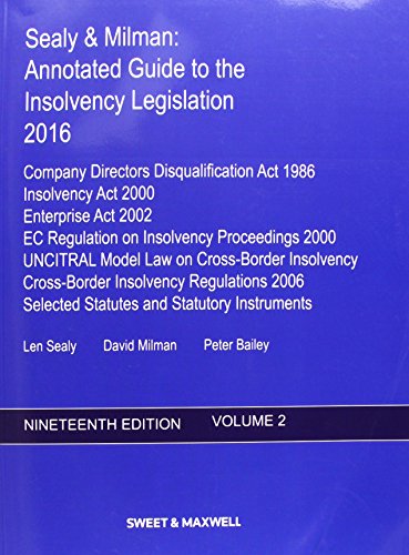 9780414056916: Sealy & Milman: Annotated Guide to the Insolvency Legislation 2016 (Volume 2)