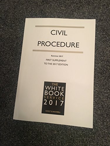 Beispielbild fr The White book Service 2017 Civil Prodecure Summer 2017 First supplement to the 2017 edition zum Verkauf von AwesomeBooks