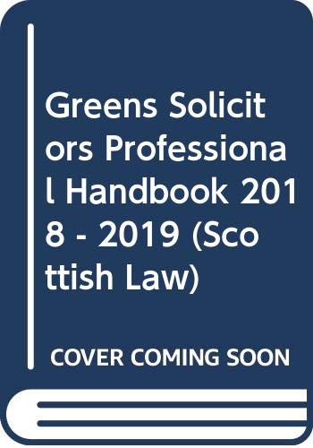 Beispielbild fr Greens Solicitors Professional Handbook 2018 - 2019 zum Verkauf von AwesomeBooks
