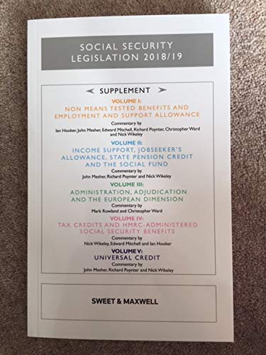 Imagen de archivo de Social Security Legislation 2018/19 Supplement a la venta por AwesomeBooks