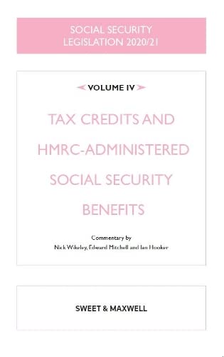 Beispielbild fr Social Security Legislation 2020/21 Volume IV: Tax Credits and HMRC-administered Social Security Benefits zum Verkauf von AwesomeBooks