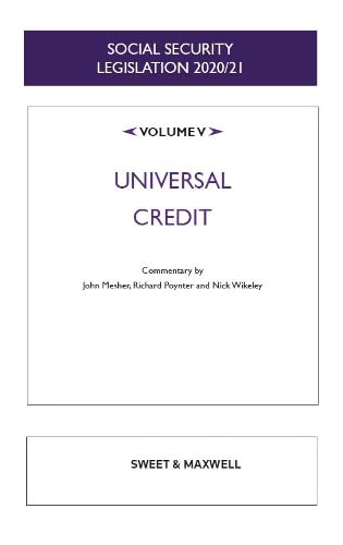 Beispielbild fr Social Security Legislation 2020/21 Volume V: Universal Credit zum Verkauf von AwesomeBooks