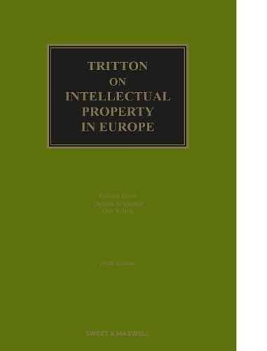 Beispielbild fr Tritton on Intellectual Property in Europe zum Verkauf von AHA-BUCH GmbH