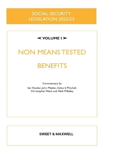 Beispielbild fr Social Security Legislation 2022/23 Volume I: Non Means Tested Benefits zum Verkauf von WorldofBooks
