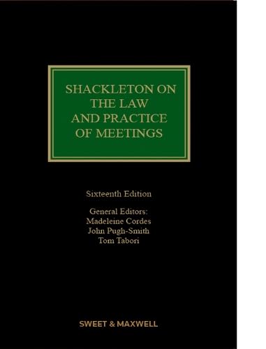 Stock image for Shackleton on The Law and Practice of Meetings for sale by PBShop.store US