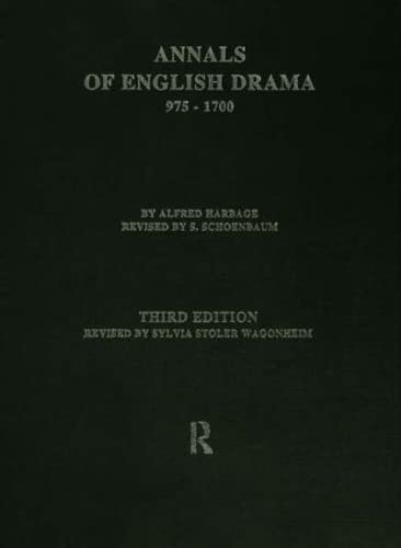 Stock image for The Annals of English Drama 975-1700 (Ams Studies in the Renaissance) for sale by Chiron Media