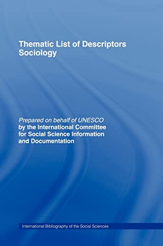 9780415017794: Thematic List of Descriptors: Sociology