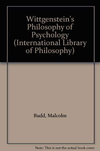 9780415034395: Wittgenstein's Philosophy of Psychology (International Library of Philosophy)