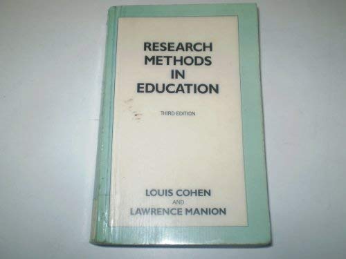 Imagen de archivo de Research methods in education a la venta por Goldstone Books