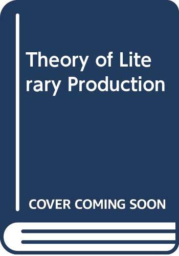 Stock image for A Theory of Literary Production for sale by HPB-Movies