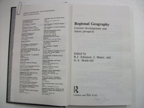 Imagen de archivo de Regional Geography: Current Developments and Future Prospects (Routledge Series on Geography and Environment) a la venta por Phatpocket Limited