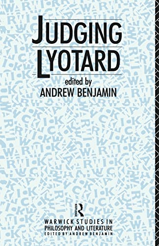 Beispielbild fr Warwick Studies in Philosophy and Literature: Judging Lyotard zum Verkauf von Anybook.com