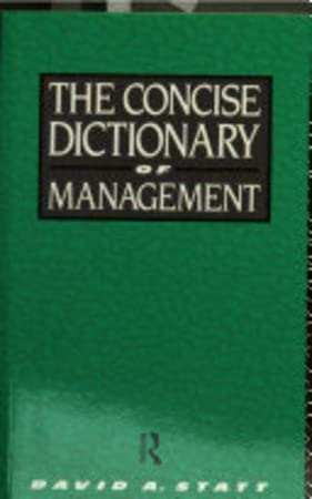 Beispielbild fr The Concise Dictionary of Management zum Verkauf von Ammareal