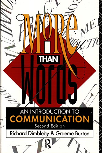 Beispielbild fr MORE THAN WORDS: An Introduction to Communication zum Verkauf von HALCYON BOOKS