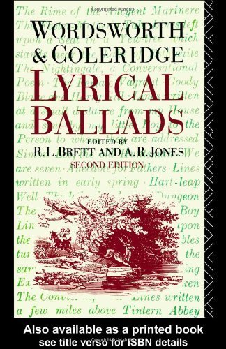 Beispielbild fr Lyrical Ballads: Wordsworth and Coleridge. The Text of the 1798 Edition with the Additional 1800 Poems and the Prefaces Edited with Introduction, Notes and Appendices By R. L. Brett and A. R. Jones zum Verkauf von Casa del Libro A Specialty Bookstore