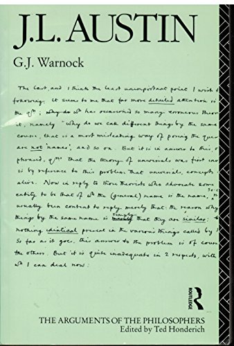 J. L. Austin (Arguments of the Philosophers) (9780415063890) by Warnock, G. J.