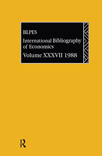 Beispielbild fr International Bibliography of the Social Sciences, 1988: International Bibliography of Economics: Volume XXXVII. zum Verkauf von Grendel Books, ABAA/ILAB