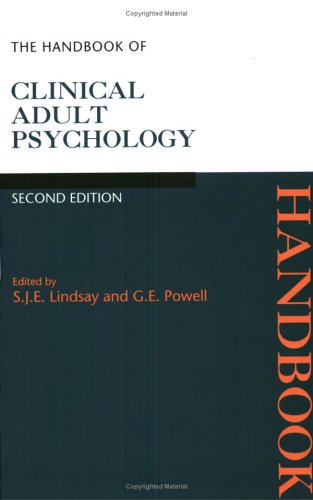 Imagen de archivo de The Handbook of Clinical Adult Psychology a la venta por AwesomeBooks