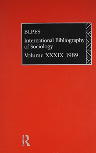 Stock image for Science, B: IBSS: Sociology: 1989 Vol 39 (International Bibliography of Sociology / Bibliographie Internationale De Sociologie) for sale by Buchpark