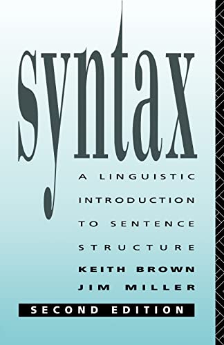 Beispielbild fr Syntax : A Linguistic Introduction to Sentence Structure zum Verkauf von Better World Books Ltd