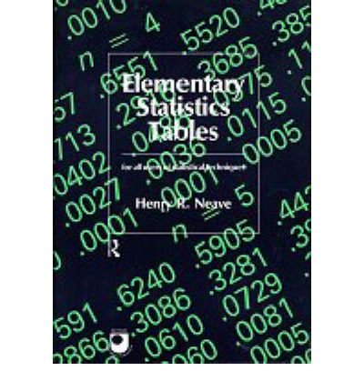 Beispielbild fr Elementary Statistics Tables (Open University Text) zum Verkauf von AwesomeBooks