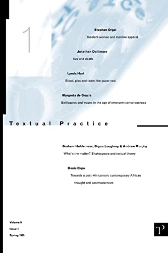 Beispielbild fr Textual Practice: Volume 9 Issue 1: 009 zum Verkauf von WorldofBooks