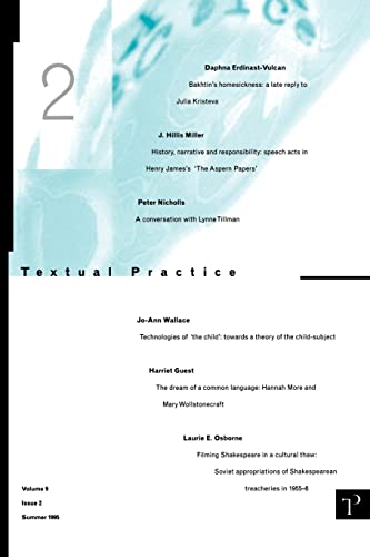 Stock image for Textual Practice: Volume 9 Issue 2 (Textual Practice, Issue 2) for sale by Lucky's Textbooks