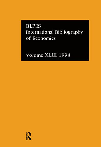 Beispielbild fr IBSS: Economics: 1994 Vol 43 (International Bibliography of Social Science) zum Verkauf von Midtown Scholar Bookstore