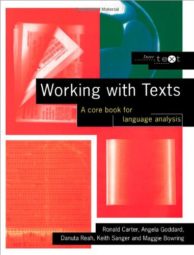 Imagen de archivo de Working with Texts : A Core Book for Language Analysis a la venta por Better World Books