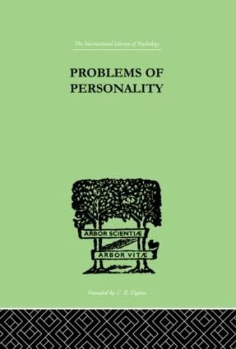 Imagen de archivo de Problems of Personality: Studies Presented to Dr Morton Prince, Pioneer in American (International Library of Psychology) a la venta por Reuseabook