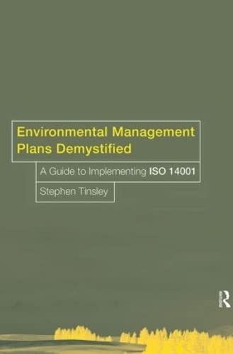 Beispielbild fr Environmental Management Plans Demystified : A Guide to ISO14001 zum Verkauf von Better World Books
