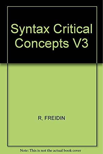 Syntax:Critical Concepts V3 (9780415246750) by Freidin, Robert
