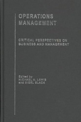 Imagen de archivo de Operations Management (Critical Perspectives on Business and Management) (4 Volume Set) a la venta por Phatpocket Limited
