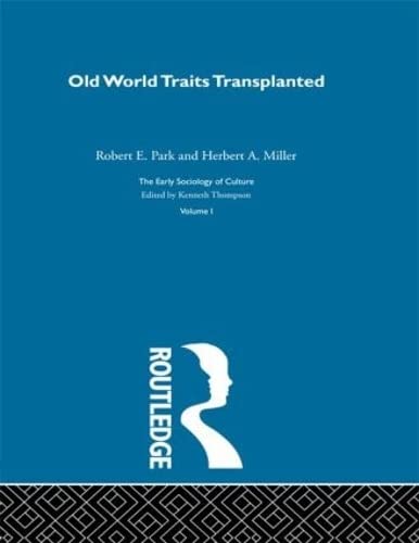 Stock image for 1: Old World Traits Transpl:Esc V: Vol 1 (The Early Sociology of Culture) for sale by Chiron Media