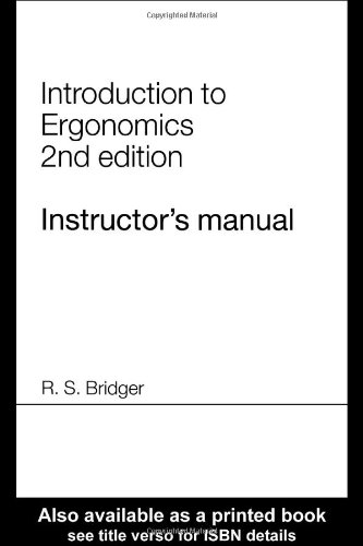 Beispielbild fr Instructors Manual for Introduction to Ergonomics zum Verkauf von Reuseabook