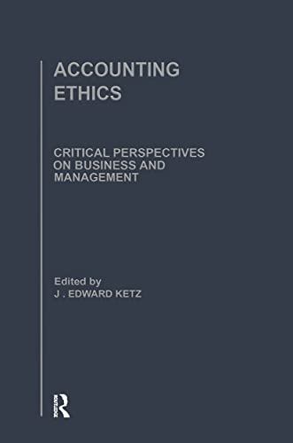 Stock image for Accounting Ethics Critical Perspectives on Business and Management for sale by PBShop.store US