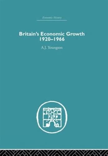 Stock image for Britain's Economic Growth 1920-1966 (Economic History) for sale by Chiron Media